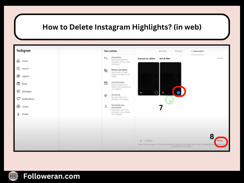 how to delete instagram highlights