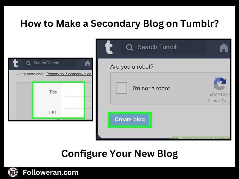 steps of how to make a secondary tumblr blog primary