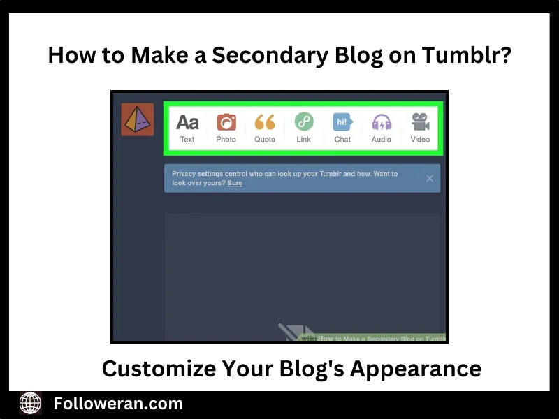 quide for how to make a secondary tumblr blog primary