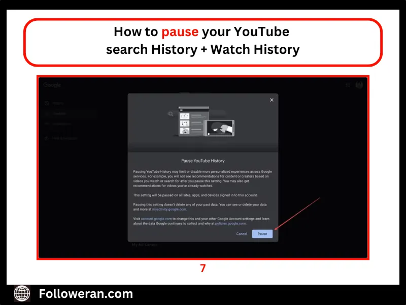 pause your YouTube Watch History