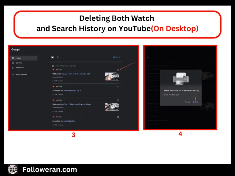 Clearing Watch History on YouTube on Desktop
