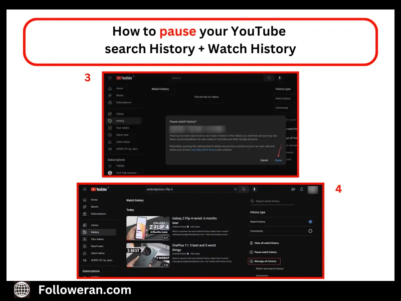 How to pause your YouTube Watch History