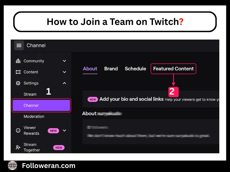 steps for Join a Team on Twitch