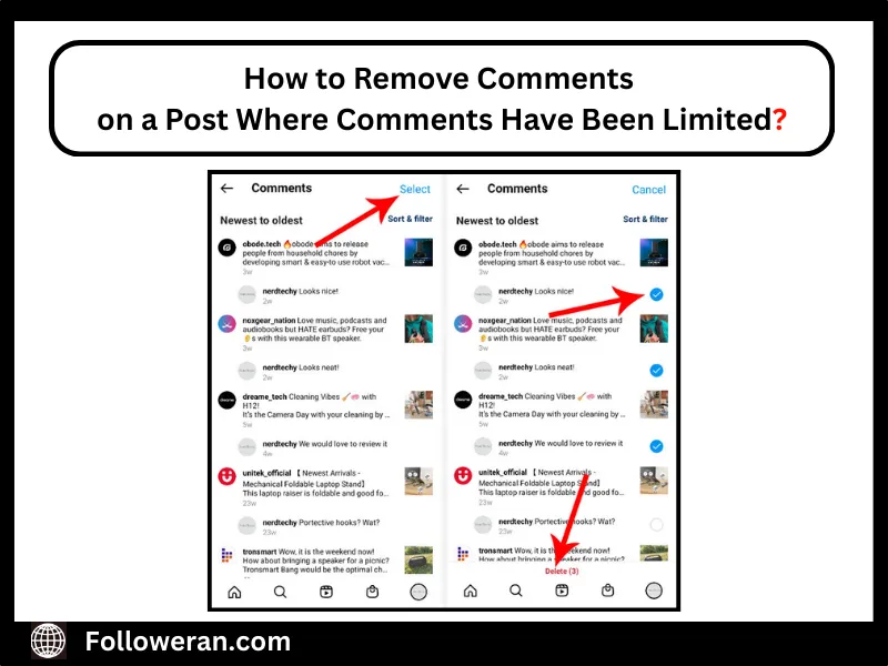 How to Remove Comments on a Post Where Comments Have Been Limited?