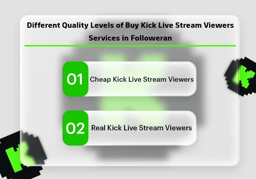 Different Quality Levels of Buy Kick Live Stream Viewers Services in Followeran