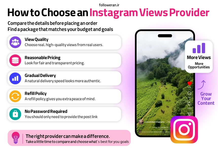 Infographic guide to choose an Instagram views Provider