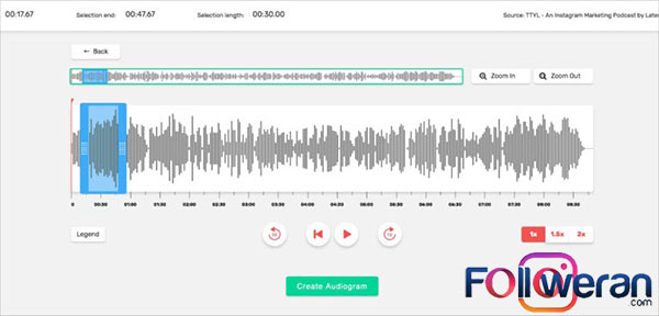 نحوه گذاشتن پادکست در اینستاگرام با Audiogram مرحله 2