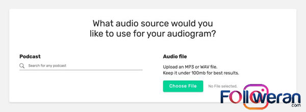 نحوه گذاشتن پادکست در اینستاگرام با Audiogram مرحله 1