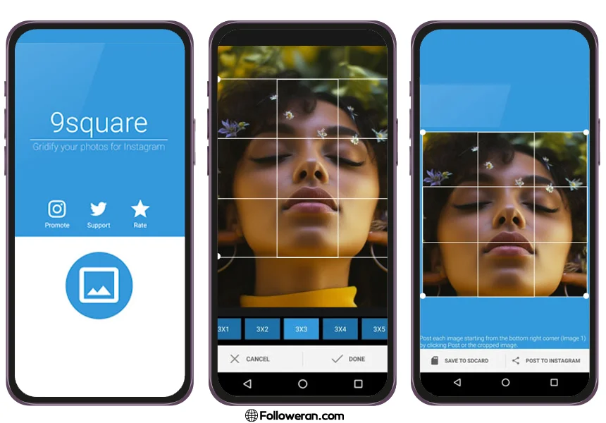 پازلی کردن عکس اینستاگرام با اپلیکیشن 9Square