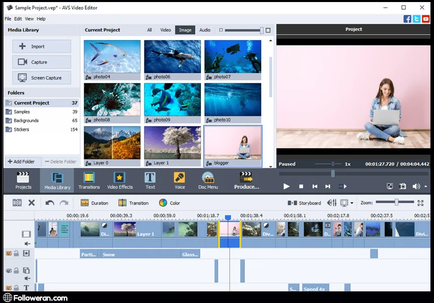 AVS Video Editor یکی از بهترین برنامه های ساخت کلیپ برای اینستاگرام در دسکتاپ