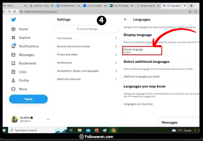 آموزش نحوه تغییر زبان توییتر در کامپیوتر یا دسکتاپ